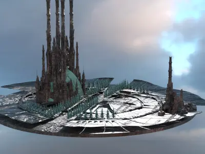 Final fantasy Inspired clock island 1 3D model