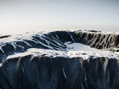 Snowy Terrain Mountains 3D Model  Low-poly 3D model