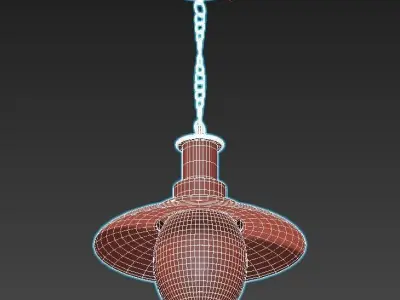 fisherman-a5540sp-1ab industrial pendant light with clear gla... 3D model