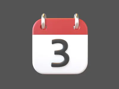 Calendar Icon 3 v1 001 Low-poly 3D model