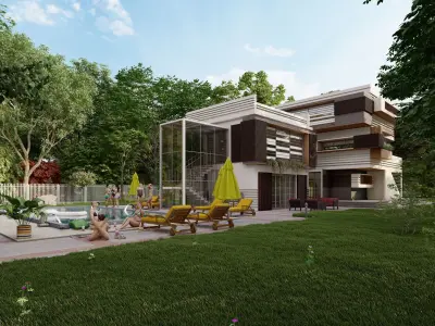house in the wood 3D model