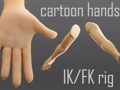 cartoon hand 01 Low-poly 3D model