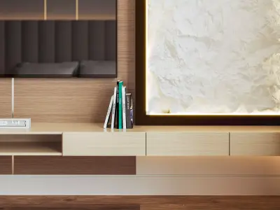 Modern Minimalist Bedroom Interior Set 3D model