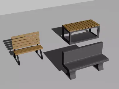 Low Poly Isometric Urban Street Pack Low-poly 3D model
