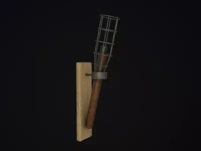 Wall Torch Low-poly 3D model