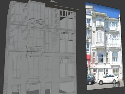 Wooden Historical House Low-poly 3D model