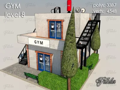Gym Level Low-poly 3D model