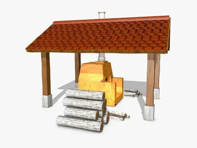 Shed with Oven  3D model