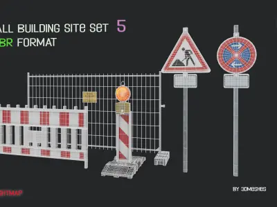 Small Building Site Set 5 in PBR format Low-poly 3D model