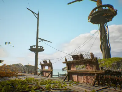 Slum Island Low-poly 3D model