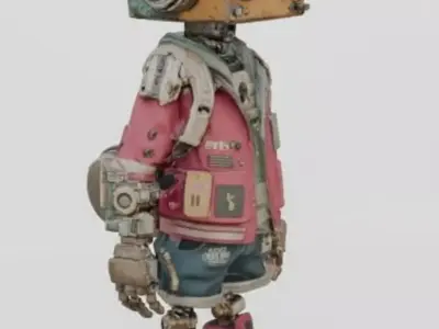 Futuristic Robot Character - Game 3D model