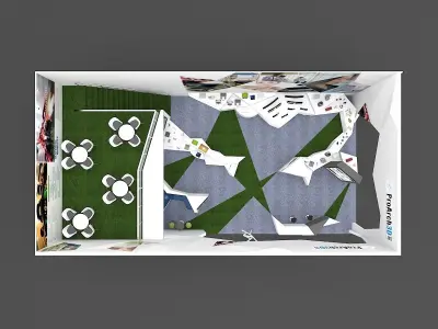 Exhibition stall 20 mtr x 10 mtr 2 sides open 3D model