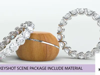 Jewelry Rendering Scenes - K005 - White light with brown  3D model