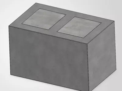 CMU Component Library Circa 1970 N II Double Corner Units 3D model