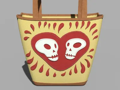 Tote Bag Love Till Death Low-poly 3D model