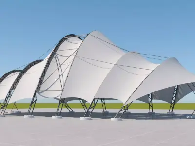 Tensile steel structure 3D model