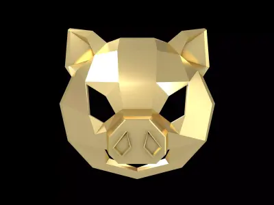 Lowpoly Pig Mask V1 005 Low-poly 3D model