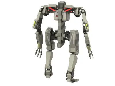 WarBot Rigged Low-poly 3D model