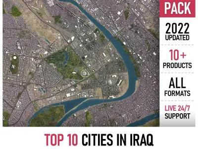 TOP 10 Cities in Iraq 3D Model Pack