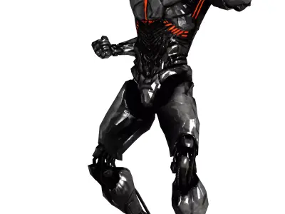 Cyborg man in futuristic suit 3D model