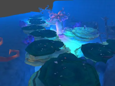 Fantasy Chess RPG Environment - Underwater Low-poly 3D model