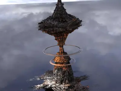 Cyberpunk Scorched Earth Hive city 2  Low-poly 3D model