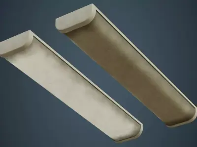 Fluorescent Bulb 2B Low-poly 3D model