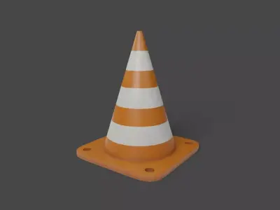 Traffic Cone PBR Low-poly 3D Model Low-poly 3D model