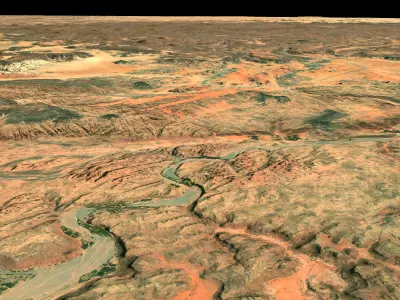NEOM city topography Saudi Arabia - tile n27 e37 3D model
