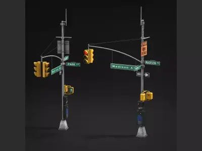 Traffic Light Signals Low-poly 3D model
