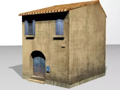 2 storey Italian residential building  Low-poly 3D model
