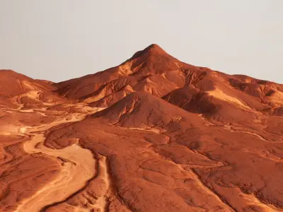Mars Mountain Red Planet Terrain Landscape Desert PBR 07 Low-poly 3D model
