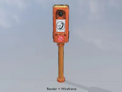 Emergency Telephone Low-poly 3D model