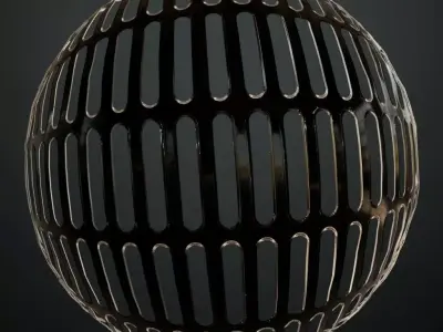 Black Glossy Metal Grille Panel PBR SEAMLESS Texture