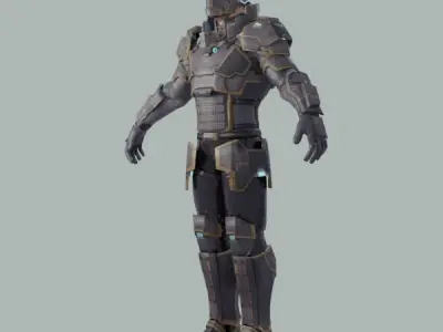Sci-Fi Hero Low-poly 3D model