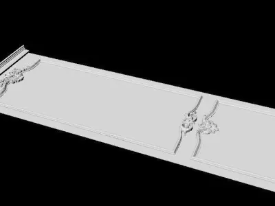 Carved decors door 3D model