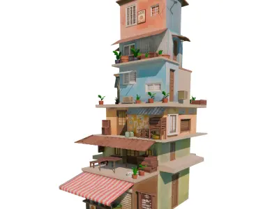 Semi-realistic Stylized House 02 Low-poly 3D model