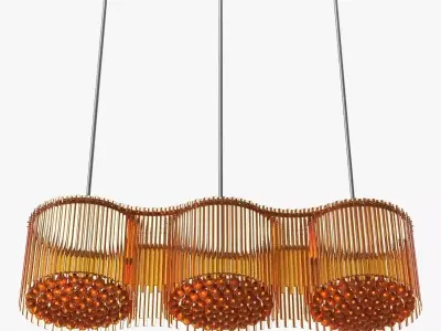 Custom made glass pendant fixture 3D model