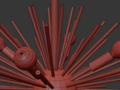 ZANADOO gold starburst chandelier 3D model