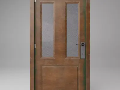 Old Dirty Wooden Door Low-poly 3D model