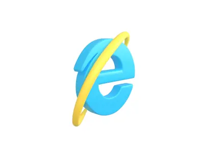Internet Explorer Logo v1 003 Free low-poly 3D model