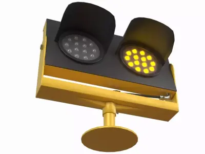 Airport Runway Guard Light Aviation Warning Lamp Low-poly 3D model