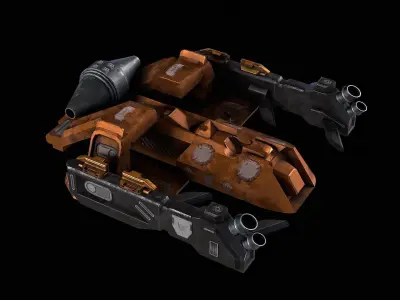 Scifi Harmer Vester machine  Low-poly 3D model