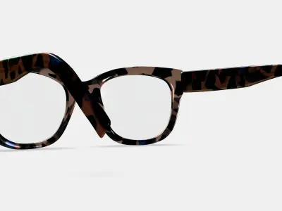 Tatum Eyeglasses in Smoky Pearl Tortoise 3D model