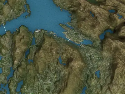 Bergen - Topography Terrain Low-poly 3D model
