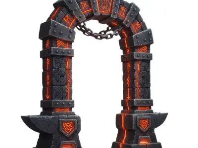 Runic Stone Archway 3D model
