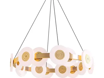 TRACY chandelier with gold and circles 3D model