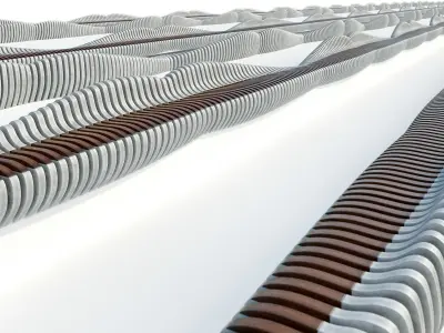 Stylish parametric bench 2 options 3D model