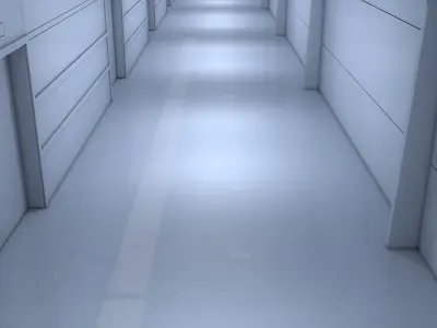 Futuristic Apartment Corridor Low-poly 3D model