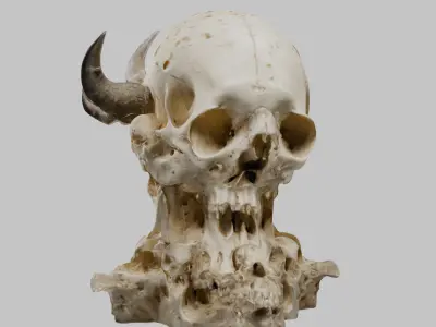 Demon Skull Throne - Gothic 3D Model Low-poly 3D model